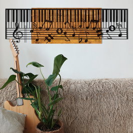 Wallity Arya Escultura de pared en Negro y Nogal